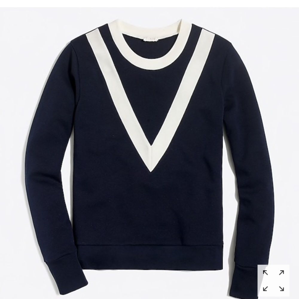 NWOT Navy & White Chevron Printed Sweatshirt